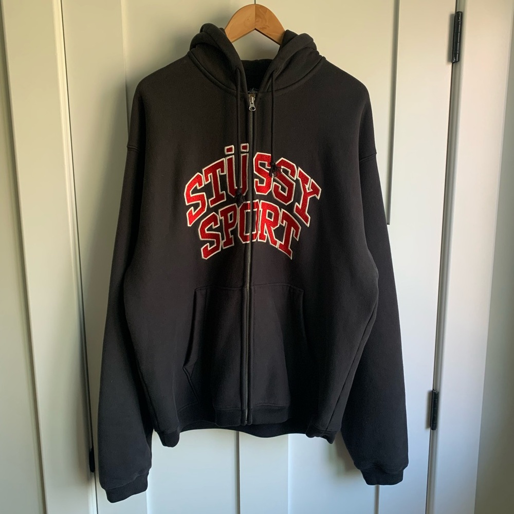 Stussy Black Zip-Up Hoodie